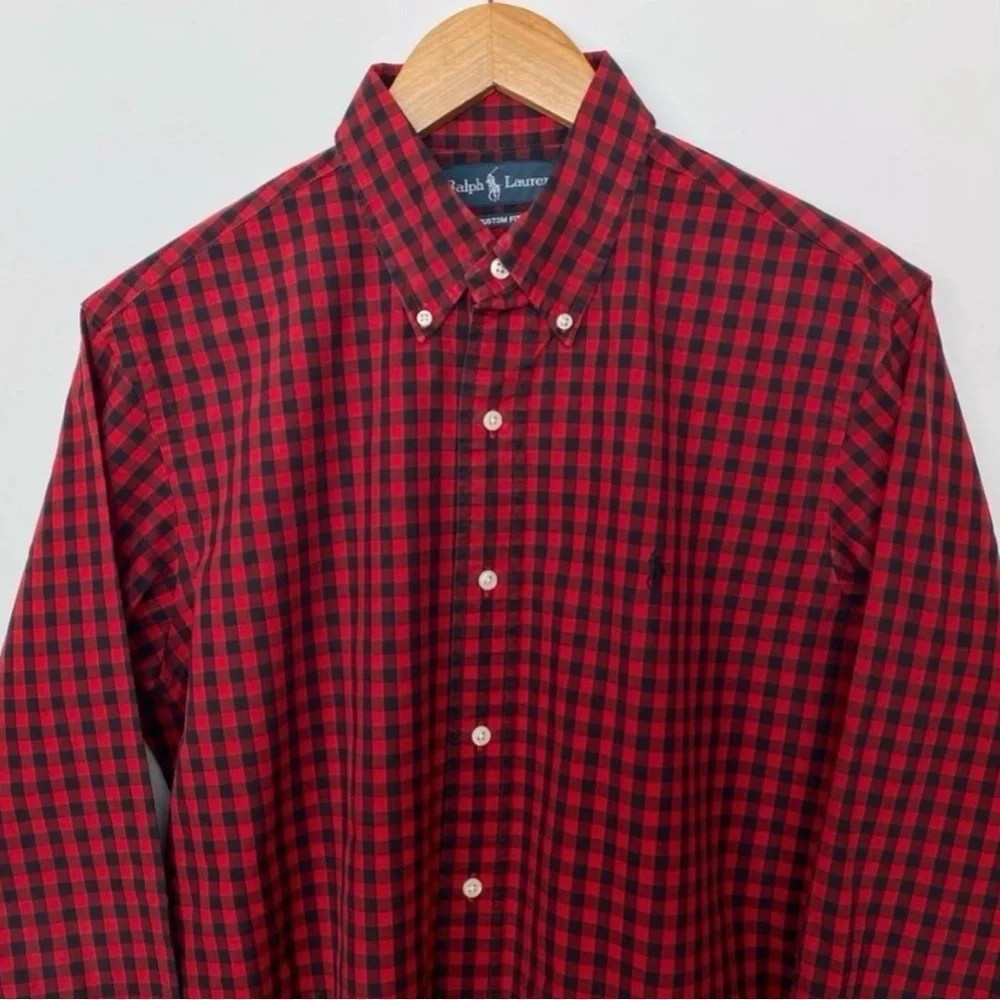 Polo Ralph Lauren Red and Black Plaid Men's Shirt CUSTOM FIT